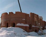 Продолжается строительство храма св. Александра Невского в микрорайоне Азино. 
